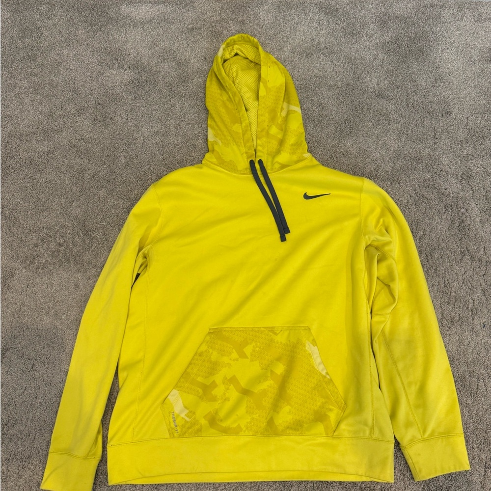 Nike Vibrant Yellow Hoodie with Black Swoosh